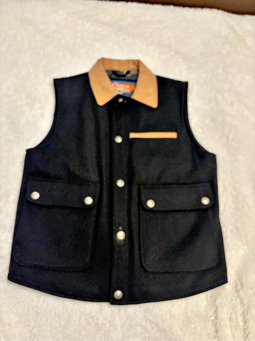 Ripple Creek Men'Small Black & Brown Vest Size Small Like New